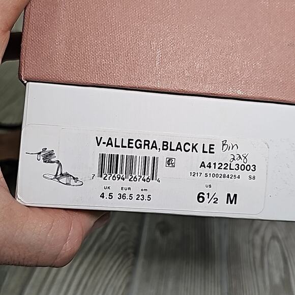 Via Spiga Allegra Ankle Wrap Black Leather Sandals Womens Size 6.5 New - Picture 12 of 13